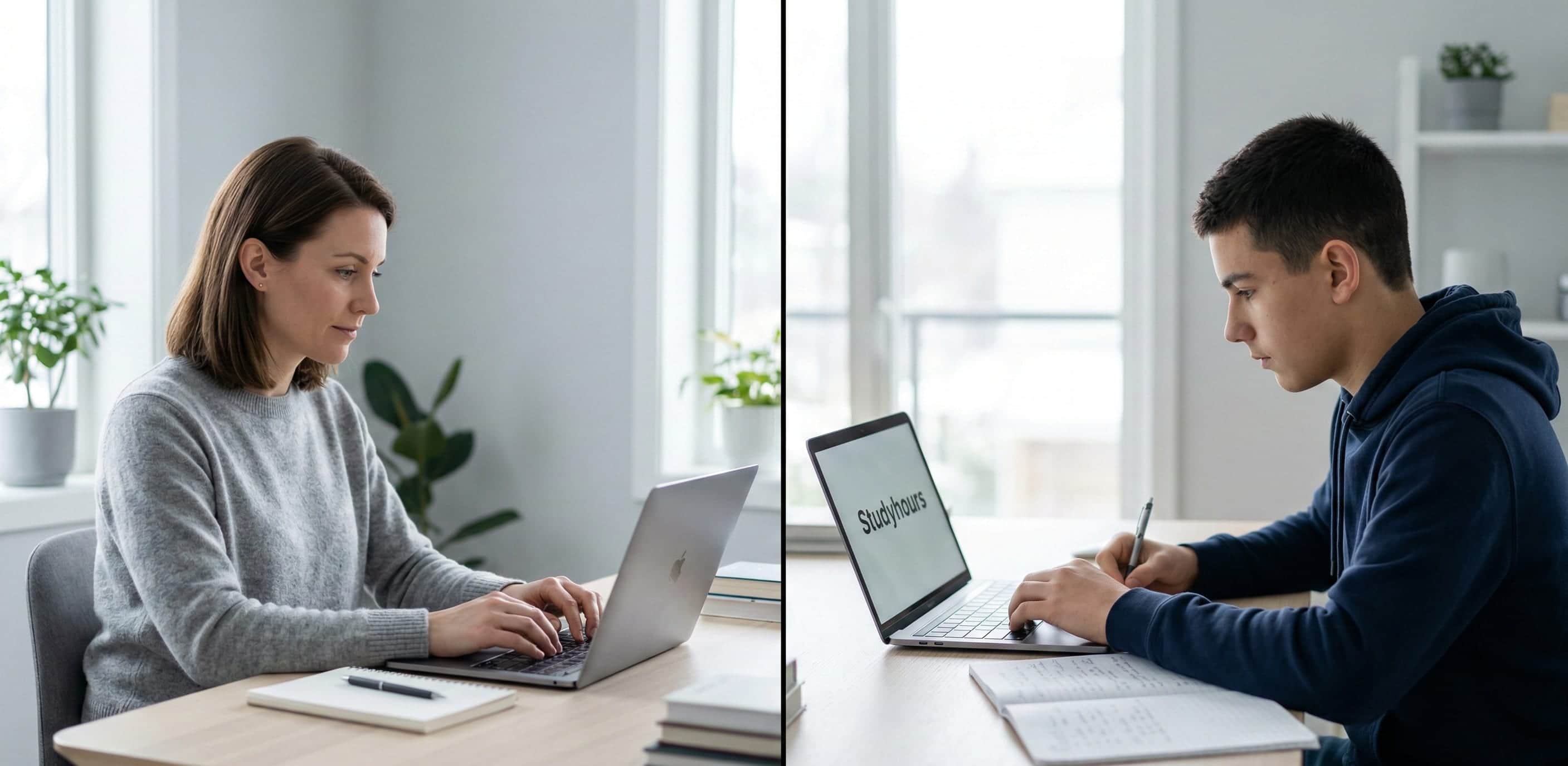 Student and tutor in a focused online learning session